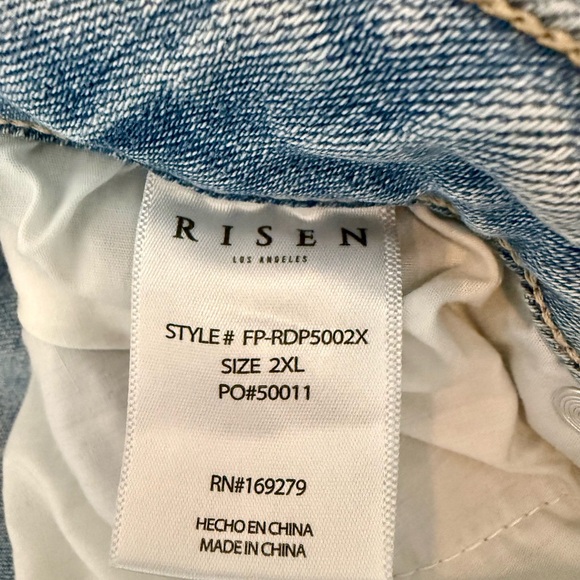 Distressed Light Blue Flare Jeans - Picture 5 of 8